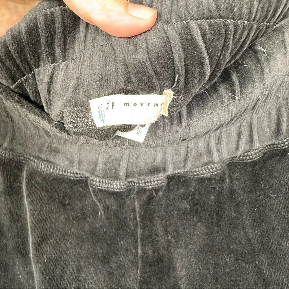 NWT Free people movement black‎ velvet  flare pants velour